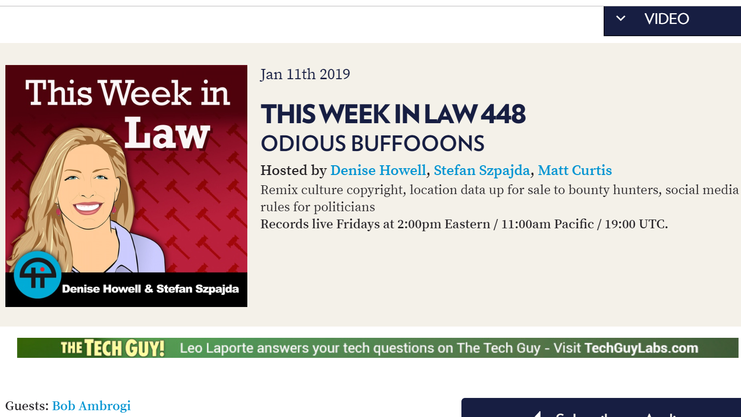 Here’s the Recording of My Guest Spot on the final episode of ‘This Week in Law’